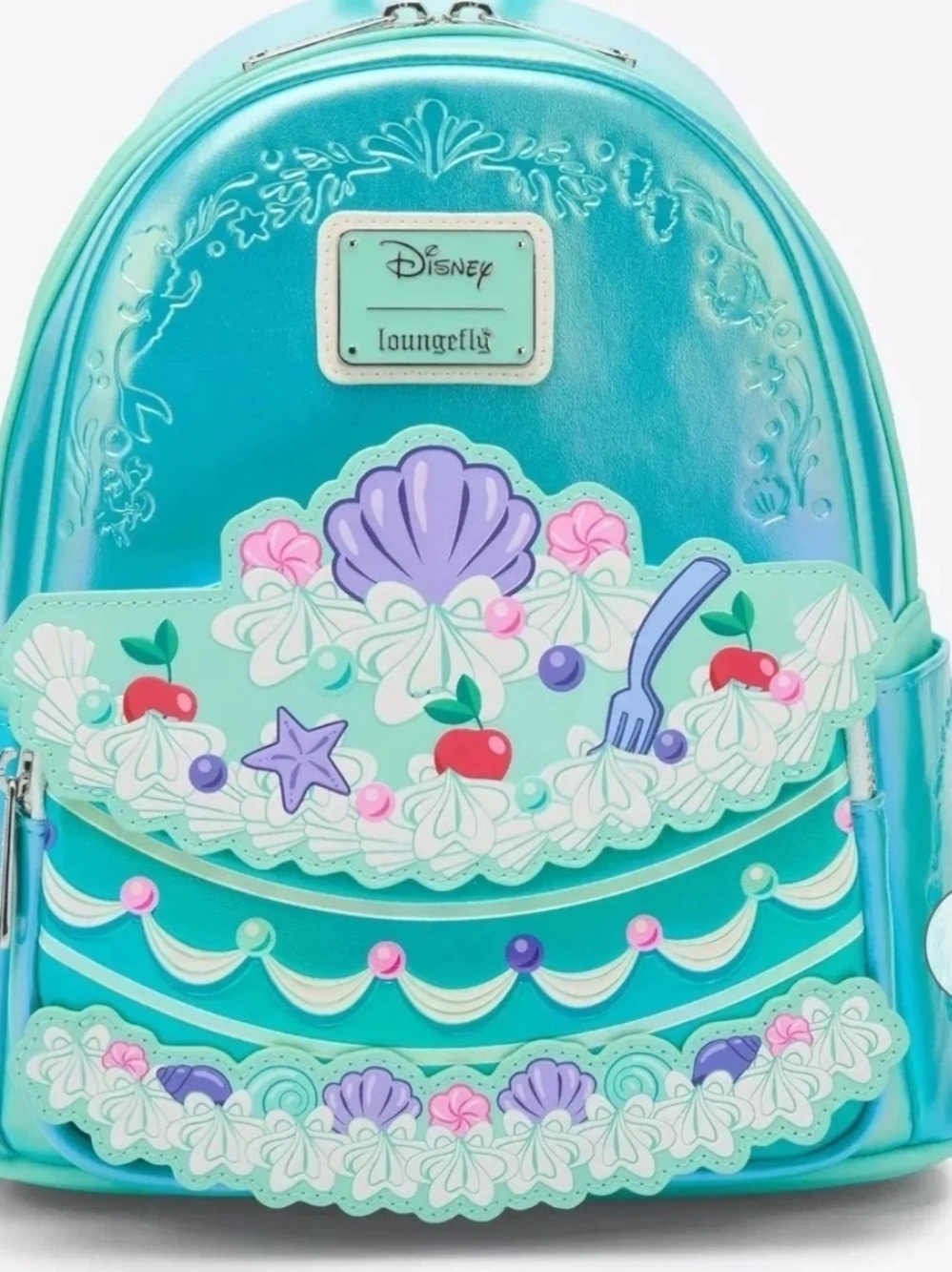 Loungefly Disney The Little Mermaid Ariel Cake Mini Backpack New with Tags 🧜‍♀️🩵